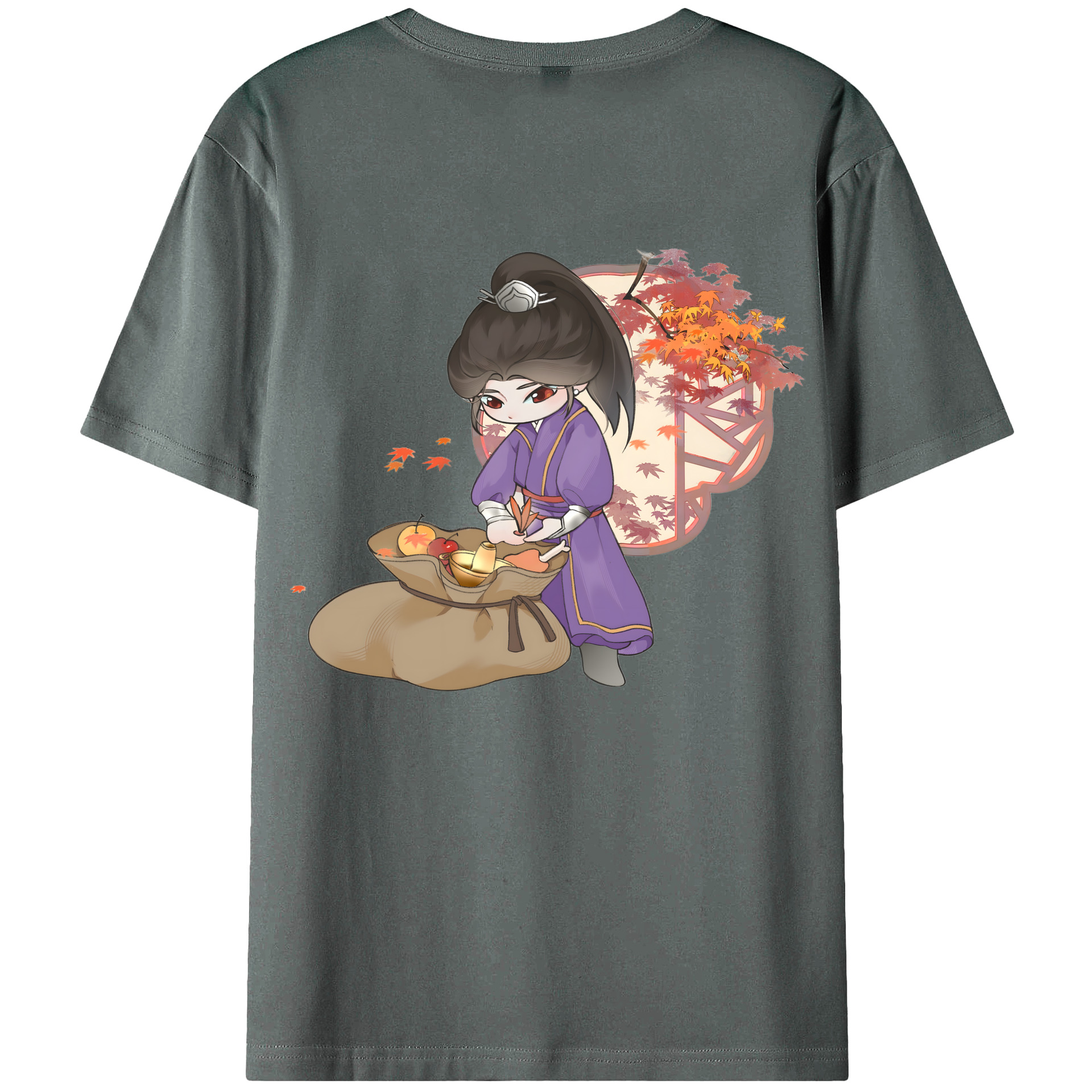 （画像用） Ne Zha 2 ナタ 魔童の大暴れ 綿100％ メンズ半袖Tシャツ（バックプリント） 通気性